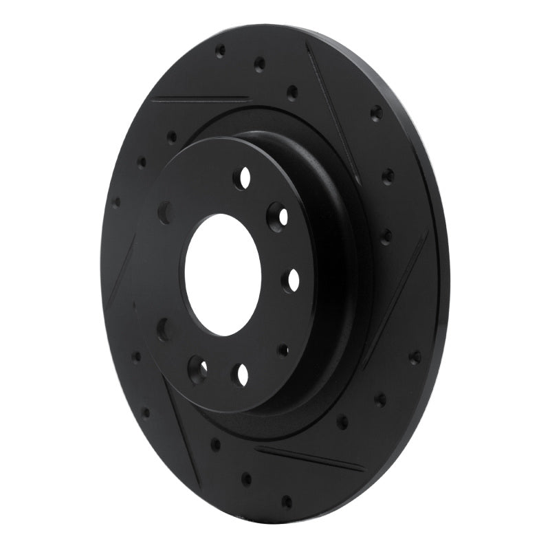 R1 Concepts R1 16-18 Mazda CX-3 Rear Right Drilled & Slotted Black Brake Rotor