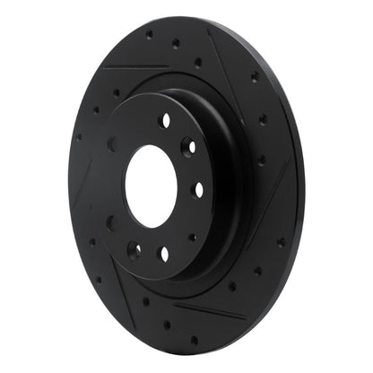 R1 Concepts R1 16-18 Mazda CX-3 Rear Right Drilled & Slotted Black Brake Rotor