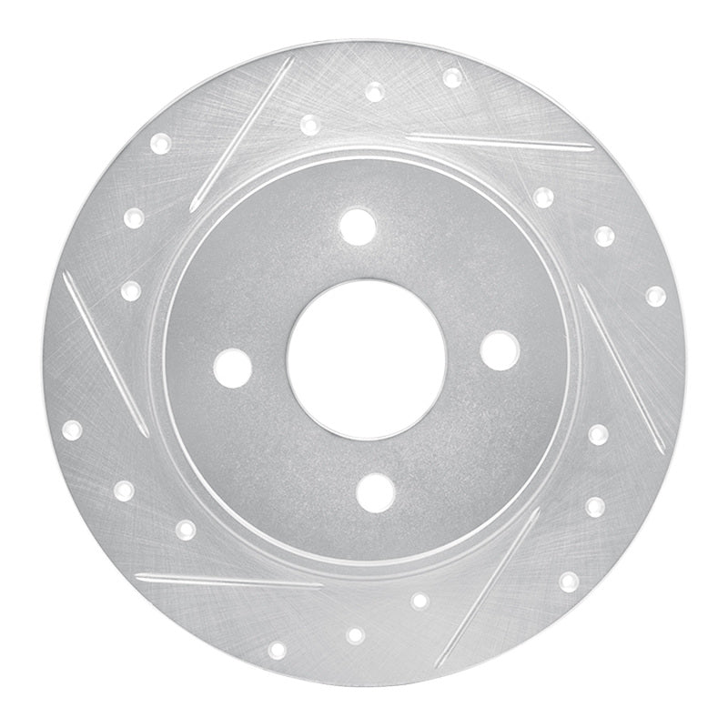 R1 Concepts R1 18-22 Ford Ecosport Rear Left Drilled & Slotted Silver Brake Rotor