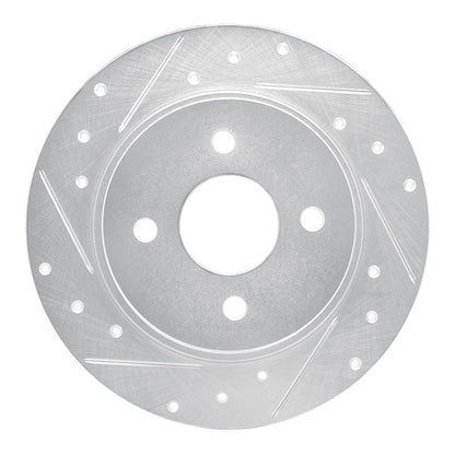 R1 Concepts R1 18-22 Ford Ecosport Rear Left Drilled & Slotted Silver Brake Rotor