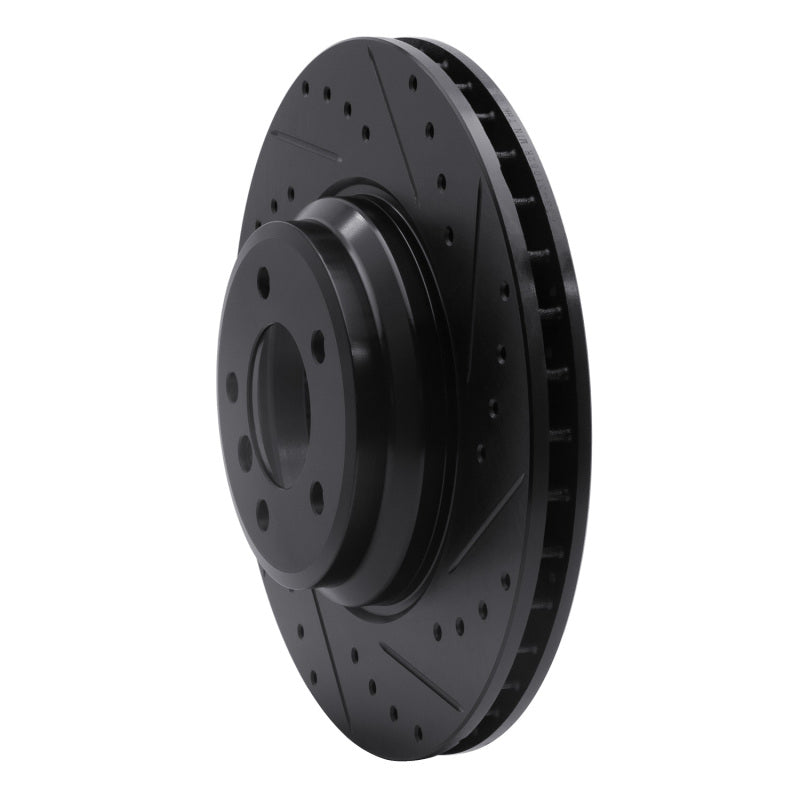 R1 Concepts R1 07-15 BMW 335I Front Right Drilled & Slotted Black Brake Rotor