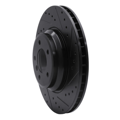 R1 Concepts R1 07-15 BMW 335I Front Right Drilled & Slotted Black Brake Rotor