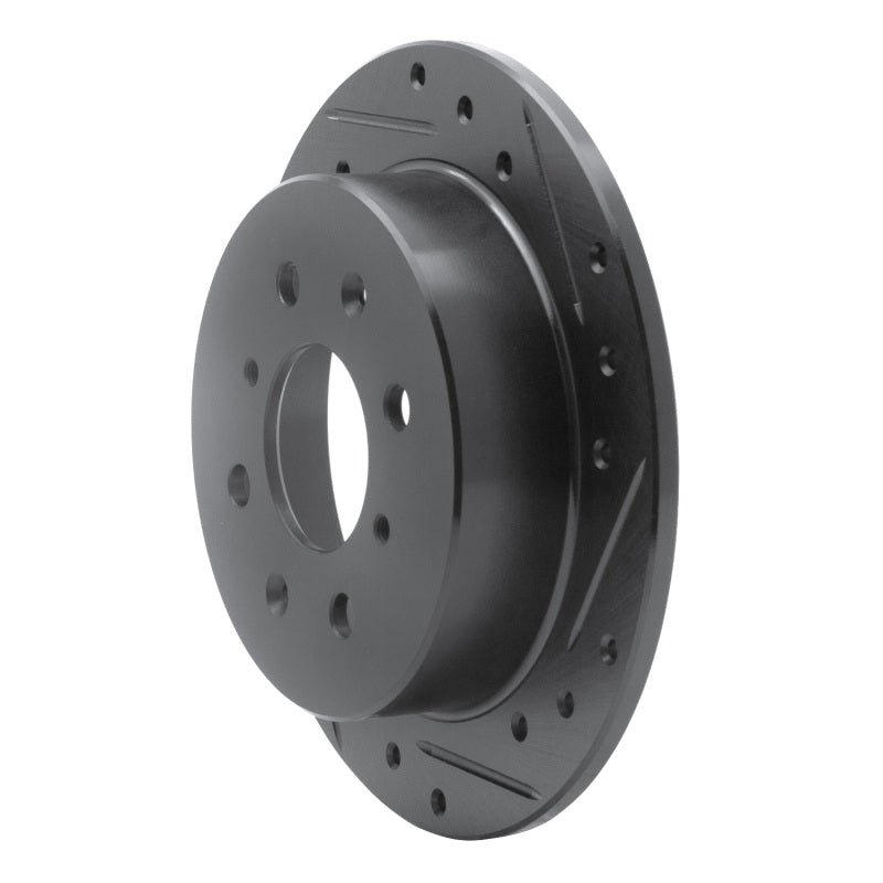 R1 Concepts R1 88-01 Acura Integra Rear Right Drilled & Slotted Black Brake Rotor