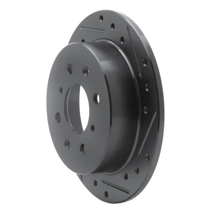 R1 Concepts R1 88-01 Acura Integra Rear Right Drilled & Slotted Black Brake Rotor
