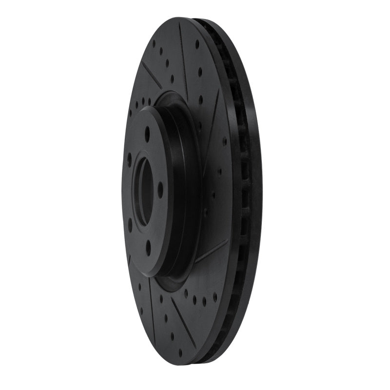 R1 Concepts R1 04-19 Ford Transit Connect Front Right Drilled & Slotted Black Brake Rotor