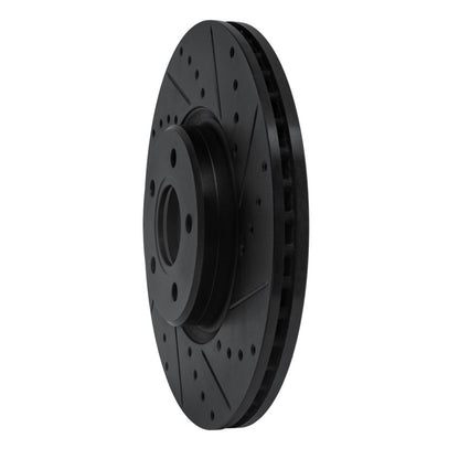 R1 Concepts R1 04-19 Ford Transit Connect Front Right Drilled & Slotted Black Brake Rotor