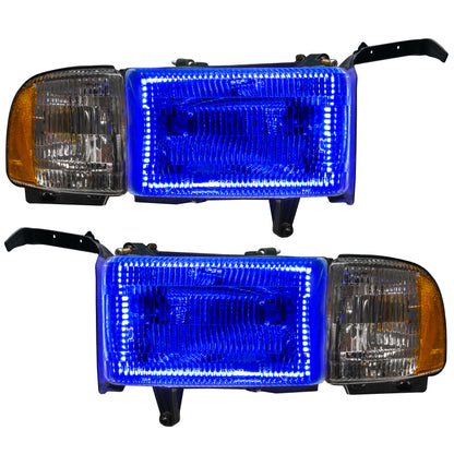 ORACLE Lighting Oracle 94-02 Dodge Ram Pre-Assembled Halo Headlights - ColorSHIFT w/ 2.0 Controller