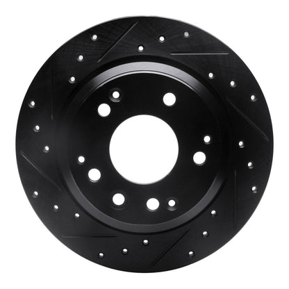 R1 Concepts R1 99-01 Acura RL Rear Left Drilled & Slotted Black Brake Rotor