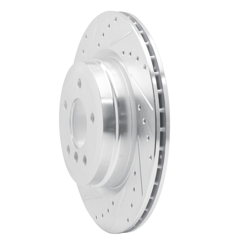 R1 Concepts R1 06-15 BMW 335I xDrive Rear Left Drilled & Slotted Silver Brake Rotor
