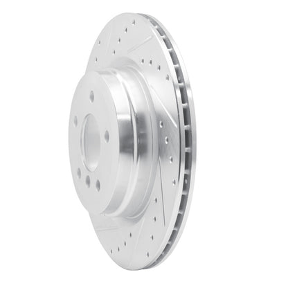 R1 Concepts R1 06-15 BMW 335I xDrive Rear Left Drilled & Slotted Silver Brake Rotor