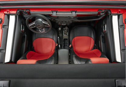 PRP Seats PRP 2018+ Jeep Wrangler JLU/4 Door/Jeep Gladiator JT/ Non-Rubicon Front Seat Covers(Pair) -Black/Red