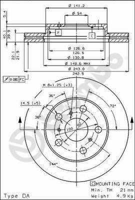 BPART F-1559 Disc Brake Caliper Repair Kit