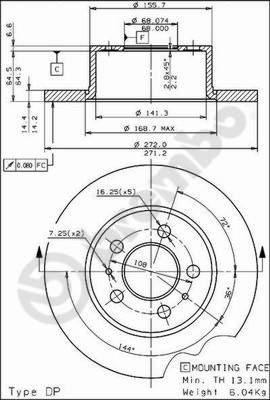 OE VW 7H0615296 Disc Brake Caliper Repair Kit