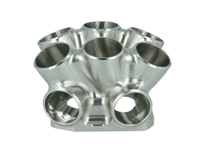 Turbozentrum 117621 6-Cyl. CNC stainless steel collector T4 Twinscroll with 2x external Wastegate ports