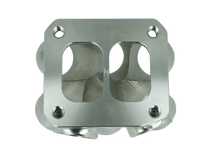 Turbozentrum 117621 6-Cyl. CNC stainless steel collector T4 Twinscroll with 2x external Wastegate ports