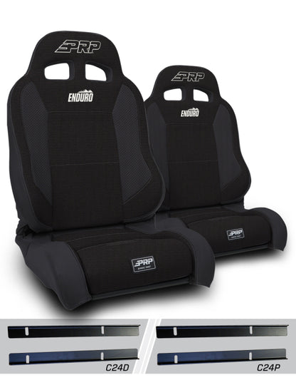 PRP Seats PRP 03-06 Jeep Wrangler TJ Enduro Elite Suspension Seat - Trek Edition - Black (Pair)