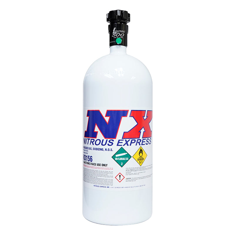 Nitrous Express 10lb Bottle w/Lightning 500 Valve -6 Bottle Nipple (6.89  DIA. X 20.19  TALL)