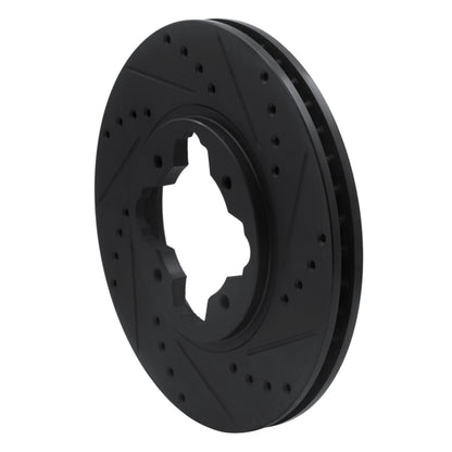R1 Concepts R1 91-97 Acura CL Front Right Drilled & Slotted Black Brake Rotor