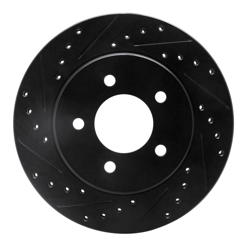 R1 Concepts R1 91-02 Chrysler Grand Voyager Front Left Drilled & Slotted Black Brake Rotor