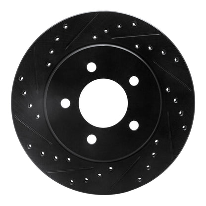 R1 Concepts R1 91-02 Chrysler Grand Voyager Front Left Drilled & Slotted Black Brake Rotor