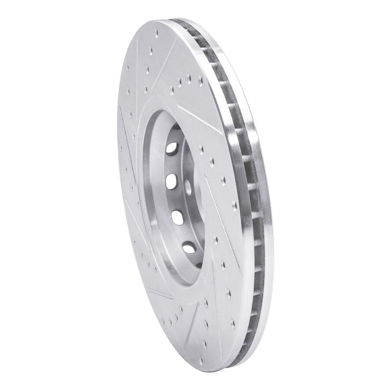 R1 Concepts R1 97-06 Audi A6 Quattro Front Right Drilled & Slotted Silver Brake Rotor