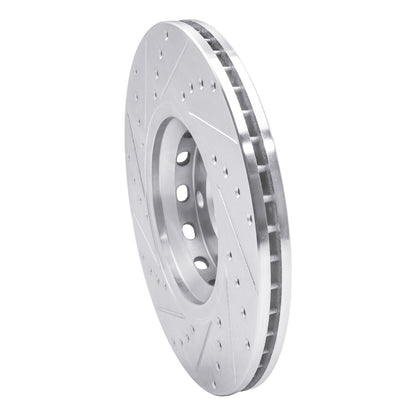R1 Concepts R1 97-06 Audi A6 Quattro Front Right Drilled & Slotted Silver Brake Rotor