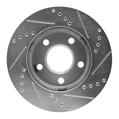 R1 Concepts R1 97-05 Chevrolet Malibu Front Left Drilled & Slotted Silver Brake Rotor