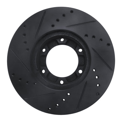 R1 Concepts R1 89-93 Toyota Pickup Front Right Drilled & Slotted Black Brake Rotor