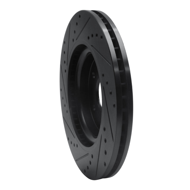 R1 Concepts R1 20-22 Honda CR-V Front Right Drilled & Slotted Black Brake Rotor