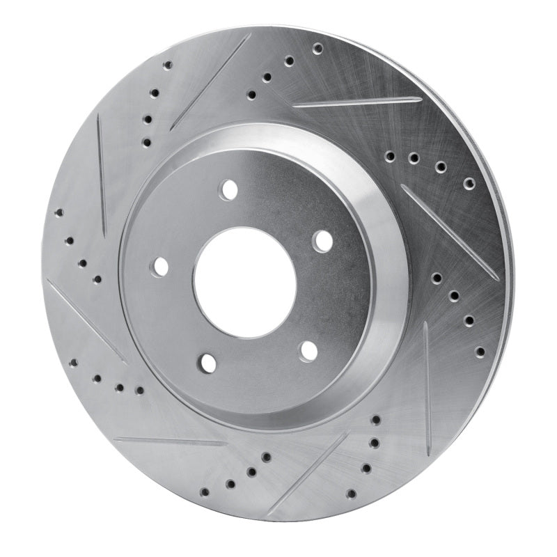 R1 Concepts R1 88-96 Chevrolet Corvette Right Front Drilled & Slotted Silver Brake Rotor