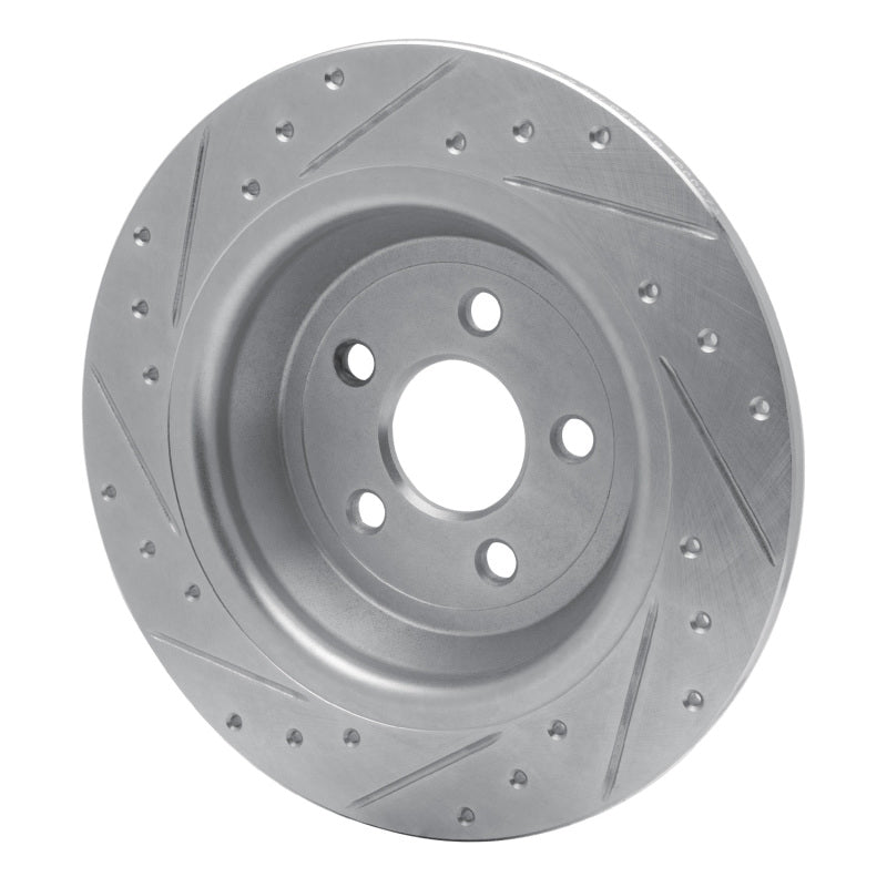 R1 Concepts R1 15-24 Ford Fusion Rear Right Drilled & Slotted Silver Brake Rotor