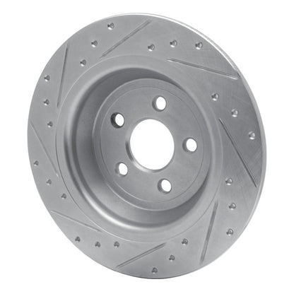 R1 Concepts R1 15-24 Ford Fusion Rear Right Drilled & Slotted Silver Brake Rotor