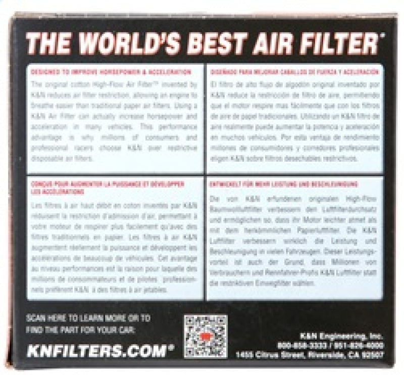 K&N Engineering K&N Universal Clamp-On Air Filter 2in FLG / 3-1/8in B / 2in T / 3in L