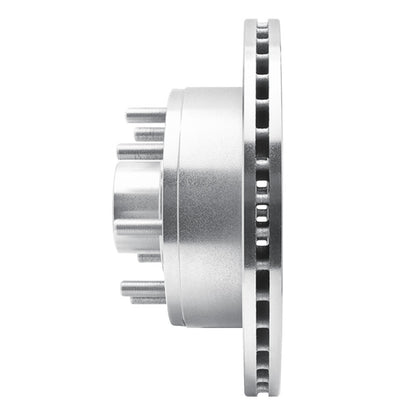 R1 Concepts R1 95-07 Ford E-250 Econoline Front Right Drilled & Slotted Silver Brake Rotor