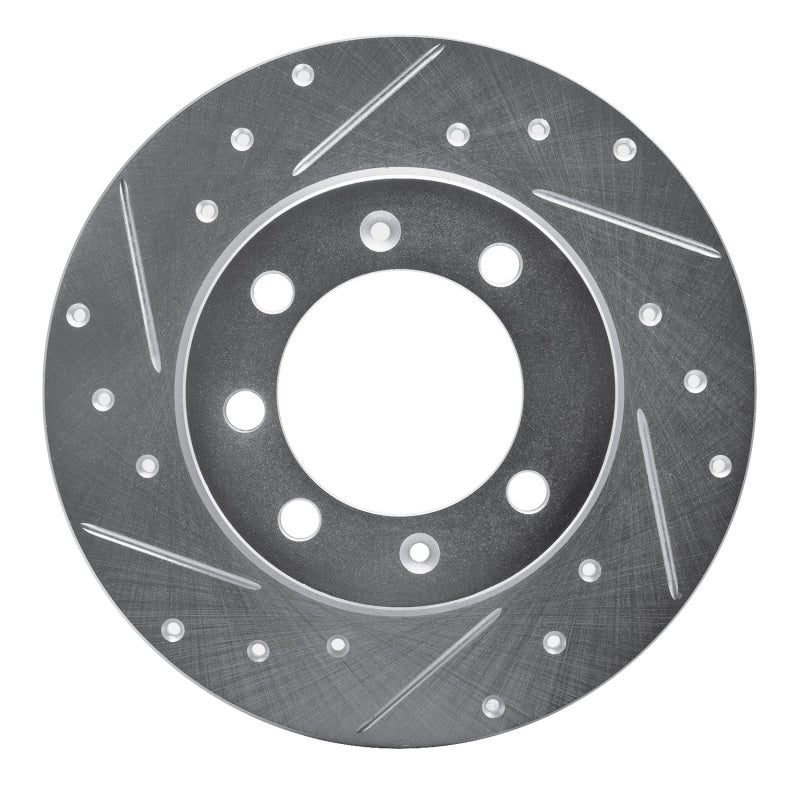 R1 Concepts R1 69-87 Saab 99 Rear Left Front Left Drilled & Slotted Silver Brake Rotor