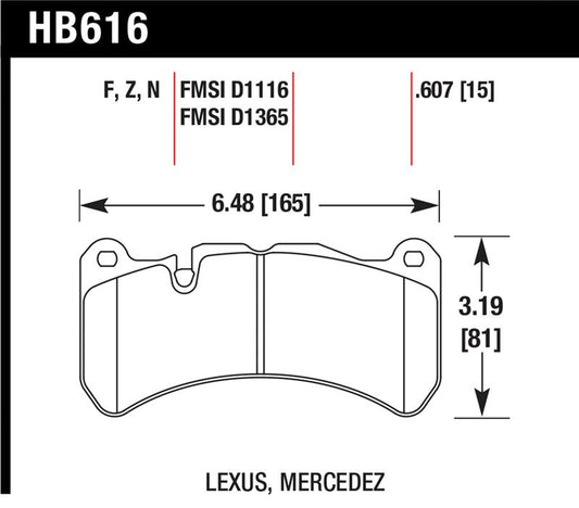 Hawk Performance Hawk 08-11 Lexus IS-F / 05-06 M Benz CLK55 AMG / 07-08 CLK63 AMG DTC-60 Race Front Brake Pads