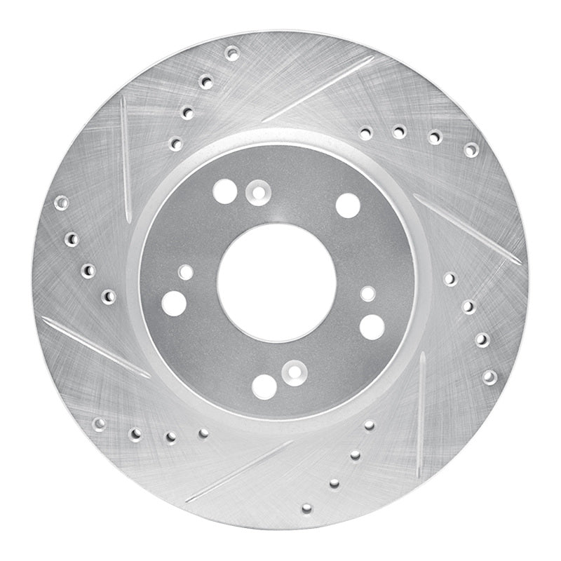 R1 Concepts R1 03-17 Acura ILX Front Left Drilled & Slotted Silver Brake Rotor