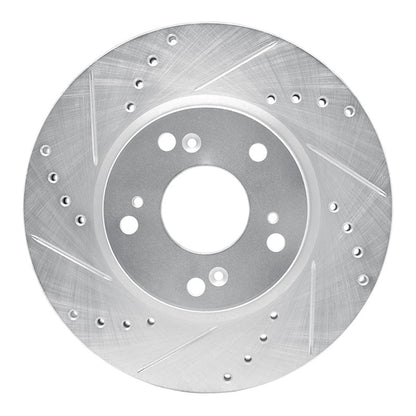 R1 Concepts R1 03-17 Acura ILX Front Left Drilled & Slotted Silver Brake Rotor