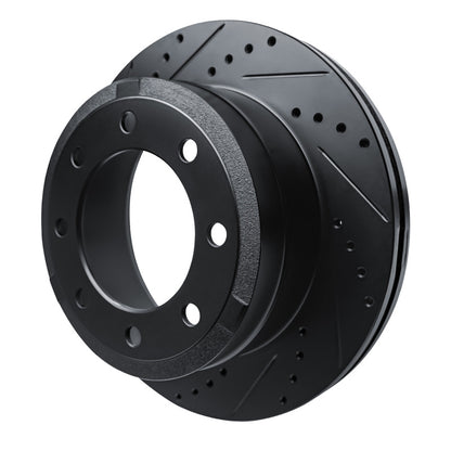 R1 Concepts R1 11-22 Ford F-250 4WD (Super Duty) Rear Left Drilled & Slotted Black Brake Rotor