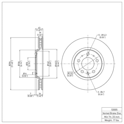 DFC 06-10 Pontiac Solstice Front GeoSPEC Coated Rotor