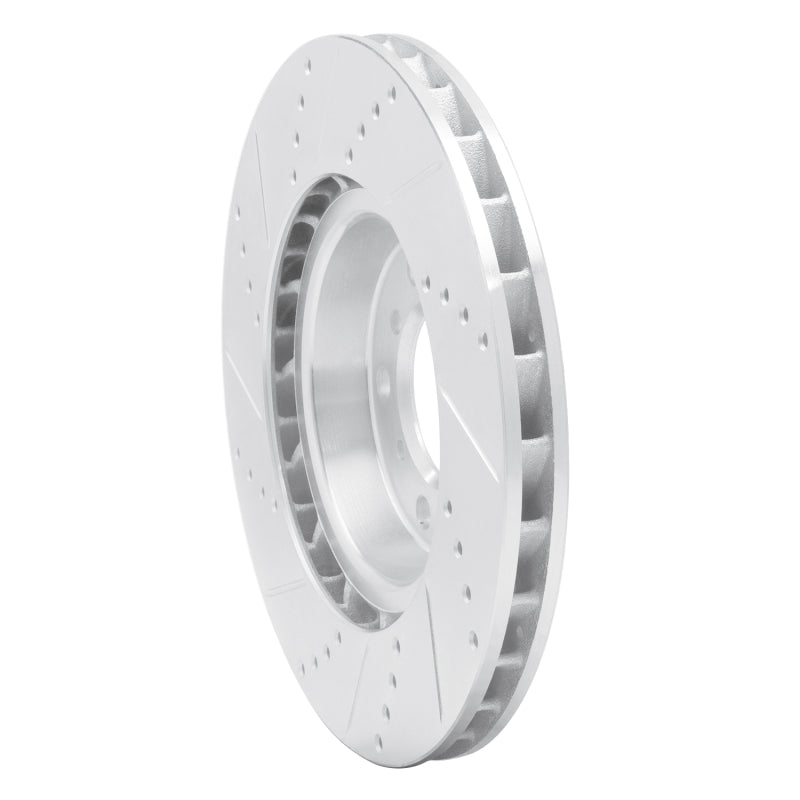 R1 Concepts R1 01-06 BMW M3 Left Front Drilled & Slotted Silver Brake Rotor