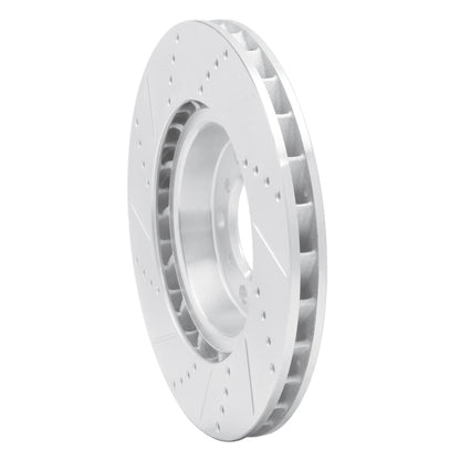 R1 Concepts R1 01-06 BMW M3 Left Front Drilled & Slotted Silver Brake Rotor