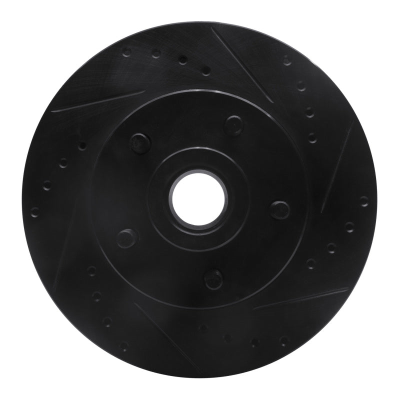 R1 Concepts R1 73-89 Chrysler CORDOBA Front Right Drilled & Slotted Black Brake Rotor