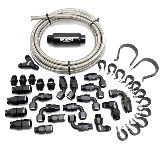 Snow Performance SNOW 8AN Braided Stainless PTFE Fuel Line Kit - 30FT