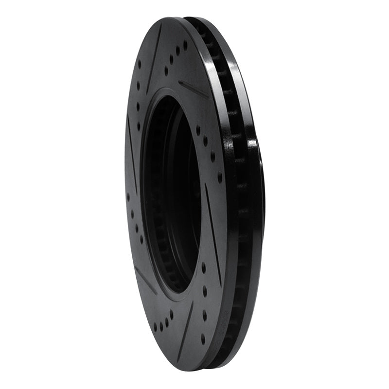R1 Concepts R1 03-10 Chevrolet Cobalt Front Right Drilled & Slotted Black Brake Rotor