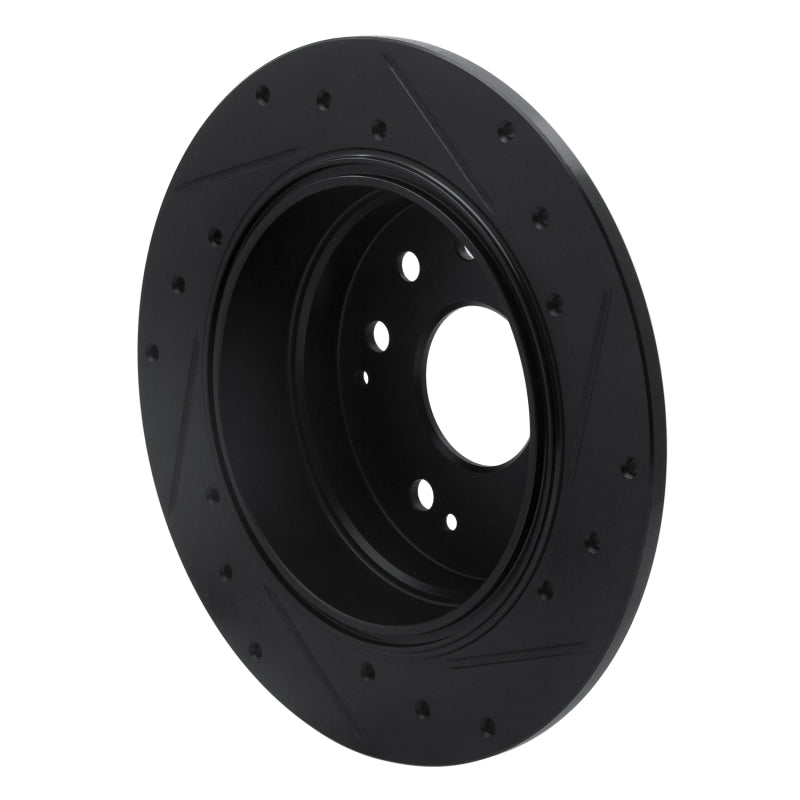 R1 Concepts R1 01-03 Acura CL Rear Left Drilled & Slotted Black Brake Rotor