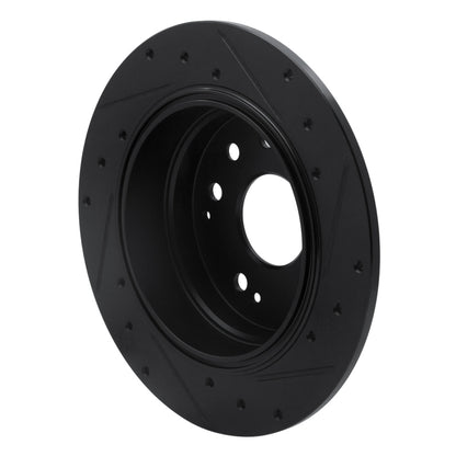 R1 Concepts R1 01-03 Acura CL Rear Left Drilled & Slotted Black Brake Rotor