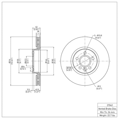 DFC 07-18 Land Rover LR2 Front GeoSPEC Coated Rotor
