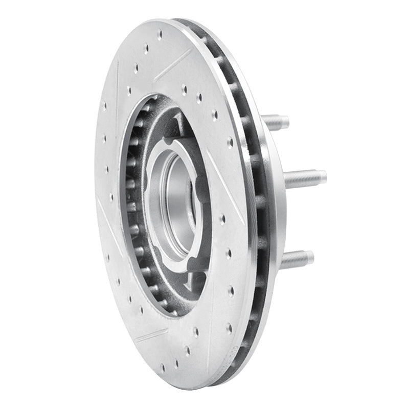 R1 Concepts R1 90-94 Ford Bronco II Front Right Drilled & Slotted Silver Brake Rotor