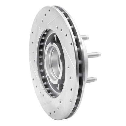 R1 Concepts R1 90-94 Ford Bronco II Front Right Drilled & Slotted Silver Brake Rotor